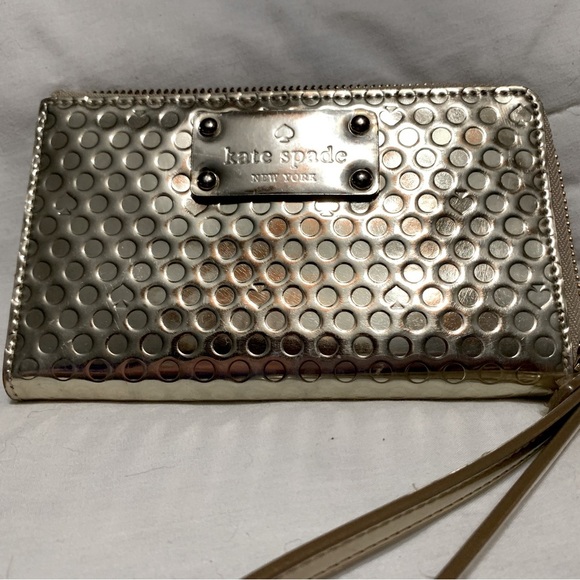 Kate Spade Gold Wristlet Good Condition - Picture 1 of 5